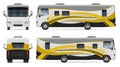 RV vector wrap mock-up side, front, back view Royalty Free Stock Photo