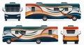 RV vector wrap mock-up side, front, back view Royalty Free Stock Photo