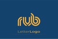 RVB Creative Unique Modern Letter Logo Design. Elegant Monogram Logo Design with Decorative Elements and Typography Royalty Free Stock Photo
