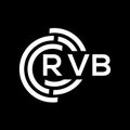 RVB letter logo design. RVB monogram initials letter logo concept. RVB letter design in black background Royalty Free Stock Photo