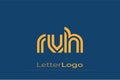 RVH Creative Unique Modern Letter Logo Design. Elegant Monogram Logo Design with Decorative Elements and Typography Royalty Free Stock Photo