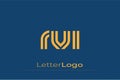 RVI Creative Unique Modern Letter Logo Design. Elegant Monogram Logo Design with Decorative Elements and Typography Royalty Free Stock Photo
