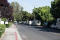 RVs parked along city streets in Mountain View, CA