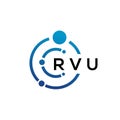 RVU letter technology logo design on white background. RVU creative initials letter IT logo concept. RVU letter design Royalty Free Stock Photo