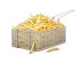 RW French fries in a basket on a white background