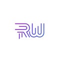 RW letters logo, line design