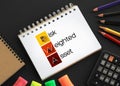 RWA - Risk Weighted Asset acronym on notepad, business concept background Royalty Free Stock Photo