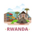 Rwanda country design template Flat cartoon style