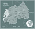 Rwanda - detailed map with administrative divisions country. Vector illustration Royalty Free Stock Photo