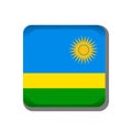 Rwanda flag button icon isolated on white background