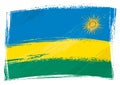 Grunge painted Rwanda flag