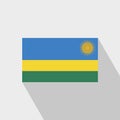 Rwanda flag Long Shadow design vector