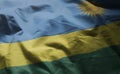 Rwanda Flag Rumpled Close Up