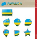 Rwanda Flag Set, Flag Set #80 Royalty Free Stock Photo