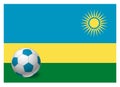 Rwanda flag and soccer ball