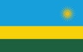Rwanda flag vector graphic. Rectangle Rwandan flag illustration. Rwanda country flag is a symbol of freedom, patriotism and