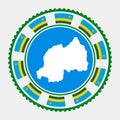 Rwanda flat stamp. Royalty Free Stock Photo