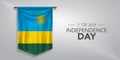 Rwanda independence day greeting card, banner, vector illustration