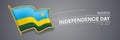 Rwanda independence day vector banner, greeting card.