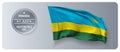 Rwanda independence day vector banner, greeting card.