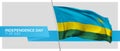 Rwanda independence day vector banner, greeting card.