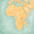 Map of Africa - Rwanda Royalty Free Stock Photo