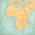 Map of Africa - Rwanda Royalty Free Stock Photo