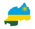 Rwanda Flag National Africa Emblem Map Icon Vector Royalty Free Stock Photo