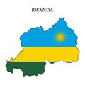 Rwanda map vector illustration. Eastern Africa. Africa