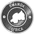 Rwanda map vintage stamp. Royalty Free Stock Photo