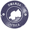 Rwanda map vintage stamp. Royalty Free Stock Photo