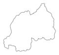 Rwanda outline map