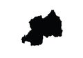 Rwanda outline map country shape