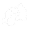 Rwanda political map of administrative divisions Royalty Free Stock Photo