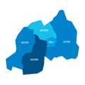 Rwanda political map of administrative divisions