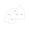 Rwanda political map of administrative divisions