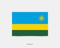 Rwanda Rectangle flag icon with shadow