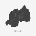 Rwanda region map: grey outline on white.