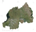 Rwanda shape on white. High-res satellite