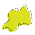Rwanda simplified vector map