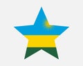 Rwanda Star Flag. Rwandan Rwandese Star Shape Flag. Republic of Rwanda Country National Banner Icon Symbol Vector Royalty Free Stock Photo