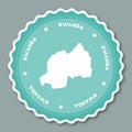 Rwanda sticker flat design.