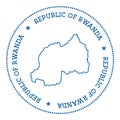 Rwanda vector map sticker.