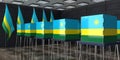 Rwanda - voting booths and flags - election concept Royalty Free Stock Photo