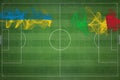 Rwanda vs Mali Soccer Match, national colors, national flags, soccer field, football game, Copy space