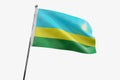 Rwanda - waving fabric flag