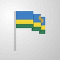 Rwanda waving Flag creative background