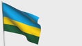 Rwanda waving flag illustration on flagpole.