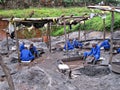 Rwandan Miners Panning For Precious Metals Royalty Free Stock Photo