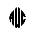 RWC circle letter logo design with circle and ellipse shape. RWC ellipse letters with typographic style. The three initials form a Royalty Free Stock Photo